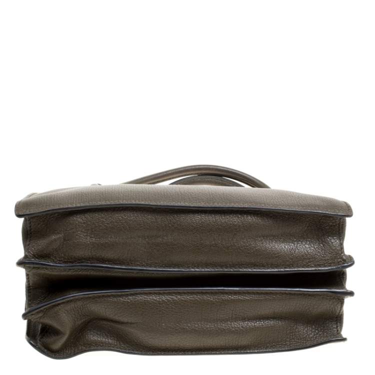 مملوكة مسبقًا Miu Miu Military Green Madras Leather Top Handle Bag