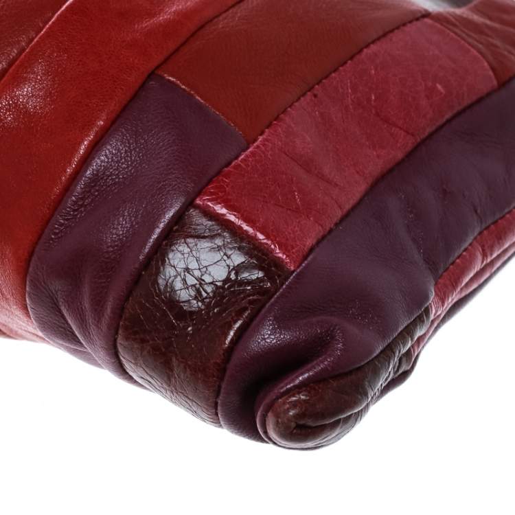 Pre Owned Miu Miu Multicolor Patchwork Nappa Leather Wrislet Clutch