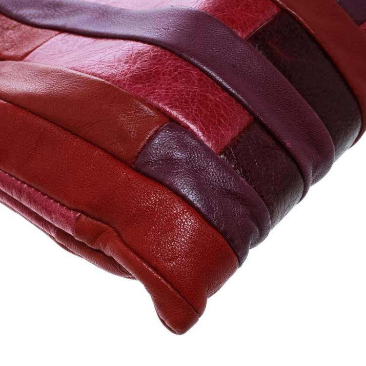 Pre Owned Miu Miu Multicolor Patchwork Nappa Leather Wrislet Clutch