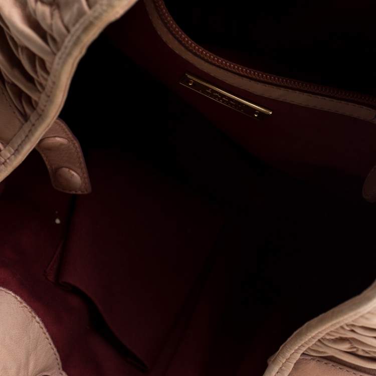 Pre Owned Bally Beige Matelasse Leather Shoulder Bag
