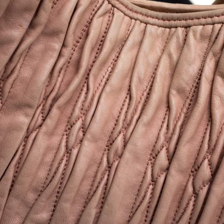 Pre Owned Bally Beige Matelasse Leather Shoulder Bag