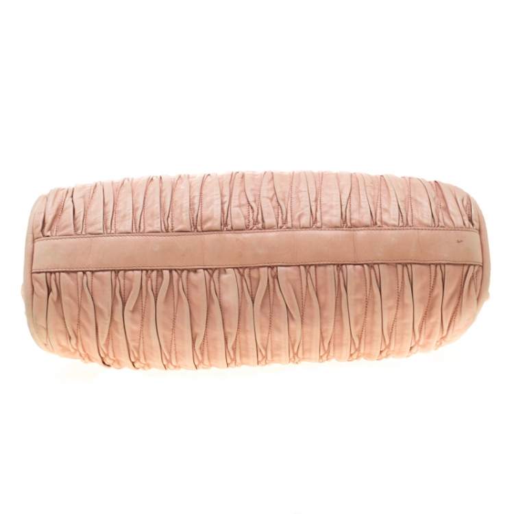 Pre Owned Bally Beige Matelasse Leather Shoulder Bag
