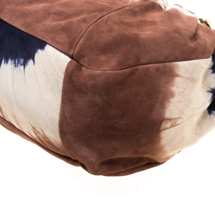 Pre Owned Miu Miu Multicolor Suede Camoscio Tie Dye Tote