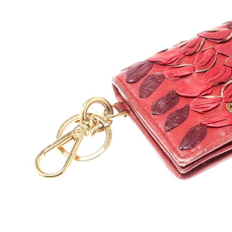 Pre Owned Miu Miu Red Leather Card Holder