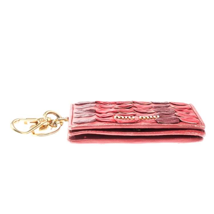 Pre Owned Miu Miu Red Leather Card Holder