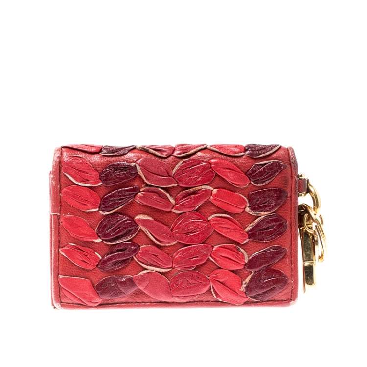 Pre Owned Miu Miu Red Leather Card Holder