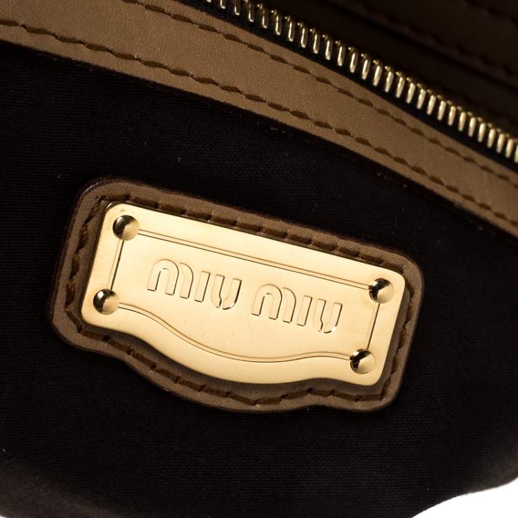 Pre Owned Miu Miu Tan Leather Flap Pocket Tote