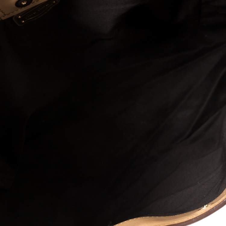 Pre Owned Miu Miu Tan Leather Flap Pocket Tote