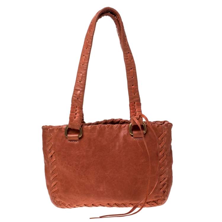 Pre Owned Miu Miu Orange Leather Small Shoulder Bag 