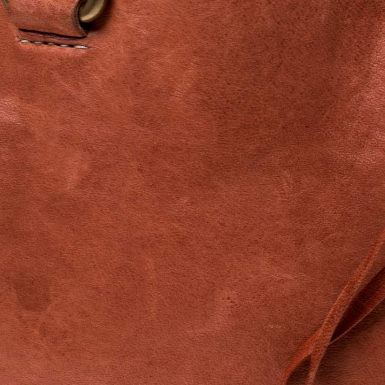 Pre Owned Miu Miu Orange Leather Small Shoulder Bag 