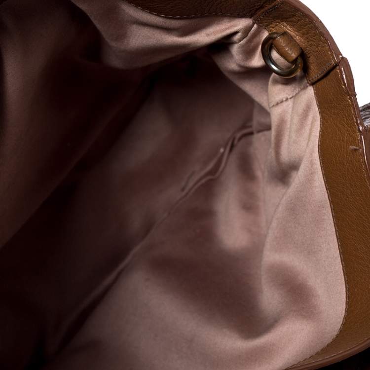 Pre Owned  Miu Miu Tan Leather Crystal Embellished Studded Tote