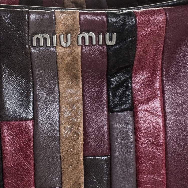 Pre Owned Miu Miu Multicolor Patchwork Leather Satchel