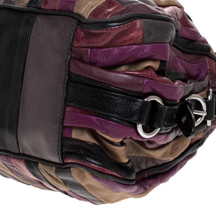 Pre Owned Miu Miu Multicolor Patchwork Leather Satchel