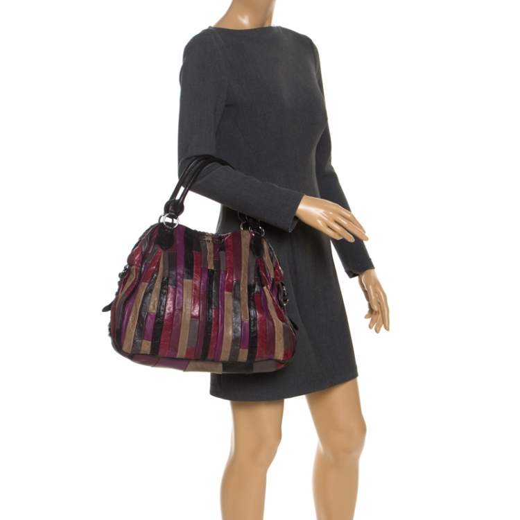 Pre Owned Miu Miu Multicolor Patchwork Leather Satchel