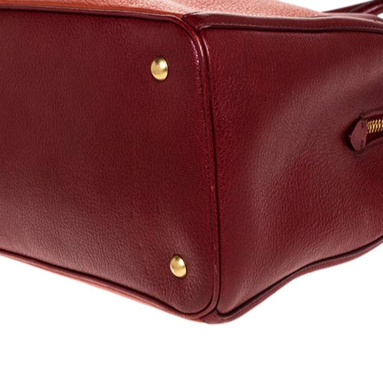 Pre Owned Miu Miu Bicolor Leather Madras Tote