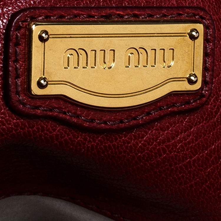 Pre Owned Miu Miu Bicolor Leather Madras Tote