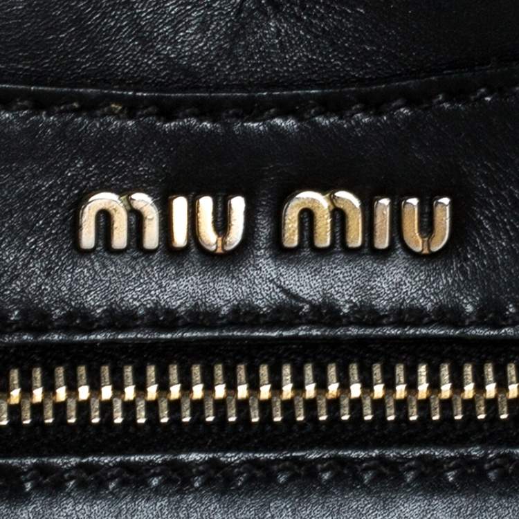 Pre Owned Miu Miu Black Leather Chain Satchel 
