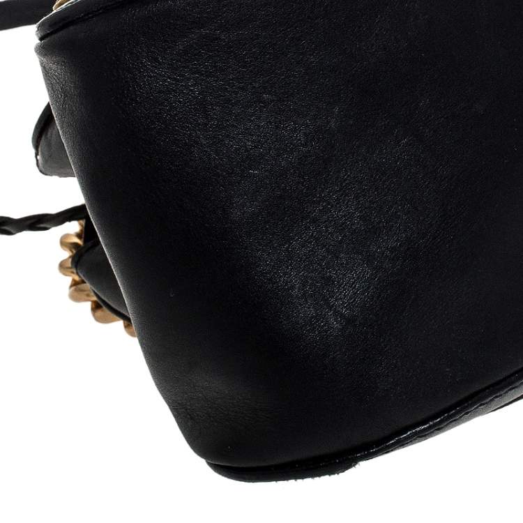 Pre Owned Miu Miu Black Leather Chain Satchel 