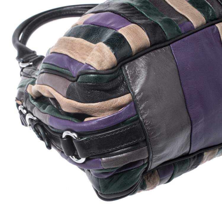 Pre Owned Miu Miu Multicolor Patchwork Leather Satchel
