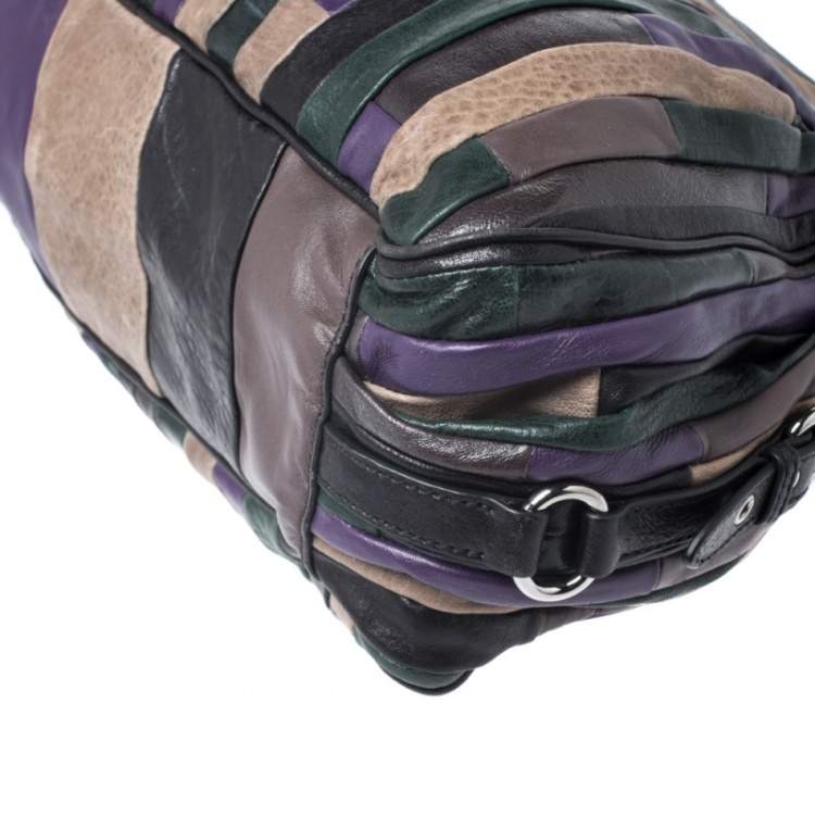 Pre Owned Miu Miu Multicolor Patchwork Leather Satchel
