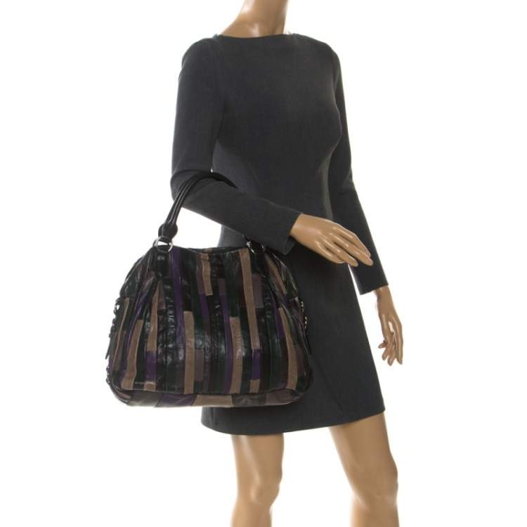 Pre Owned Miu Miu Multicolor Patchwork Leather Satchel