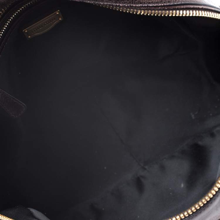 Pre Owned Miu Miu Brown Leather Bowler Bag