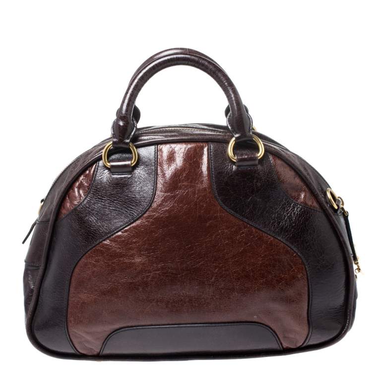 Pre Owned Miu Miu Brown Leather Bowler Bag