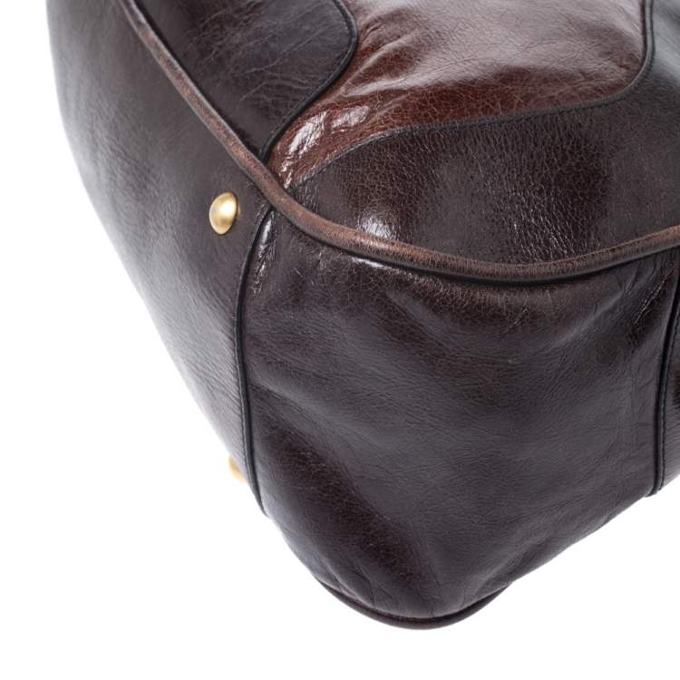 Pre Owned Miu Miu Brown Leather Bowler Bag