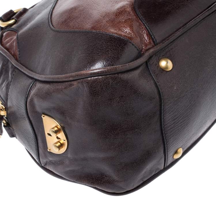 Pre Owned Miu Miu Brown Leather Bowler Bag