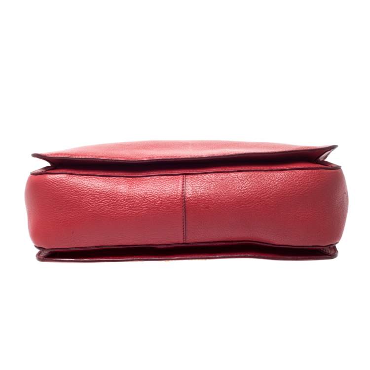 Pre Owned Miu Miu Red Leather Large Madras Tote 