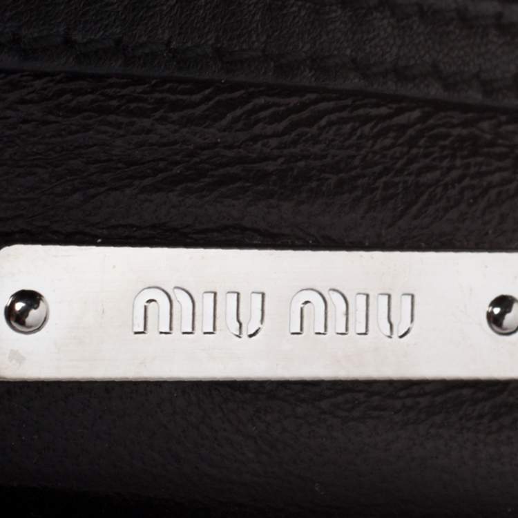 Pre Owned Miu Miu Black/White Matelasse Leather Small Club Shoulder Bag