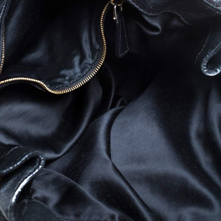 Pre Owned Miu Miu Black Leather Double Zip Large Tote