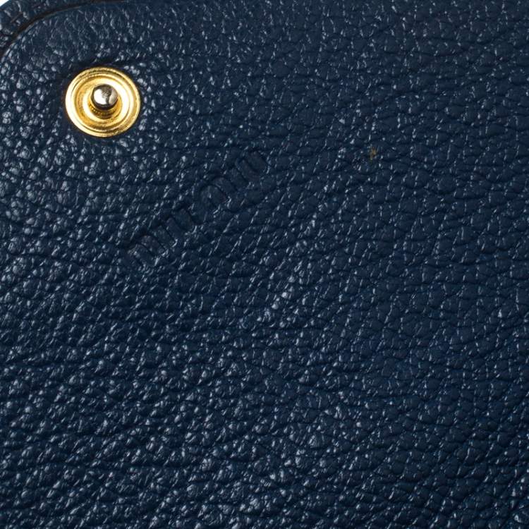 Pre Owned Miu Miu Black/Blue Leather Envelope Flap Wallet