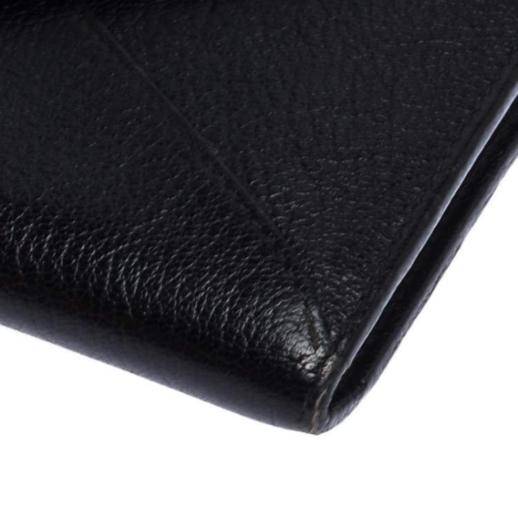 Pre Owned Miu Miu Black/Blue Leather Envelope Flap Wallet