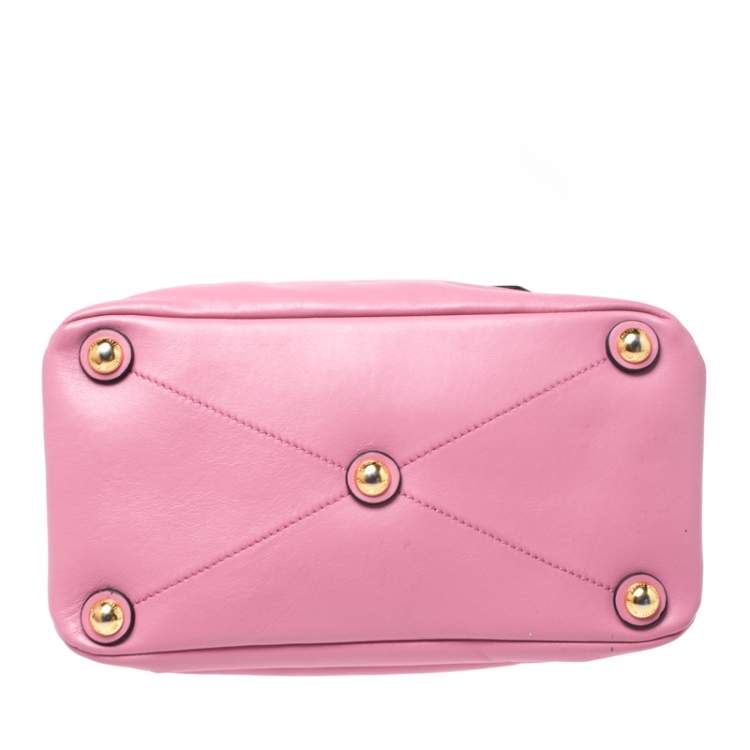 Pre Owned Miu Miu Pink Vitello Soft Leather Top Handle Bag