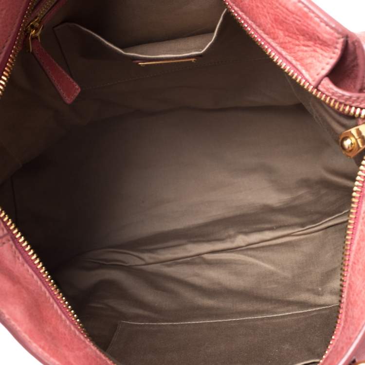 Pre Owned Miu Miu Coral Cracked Leather Satchel