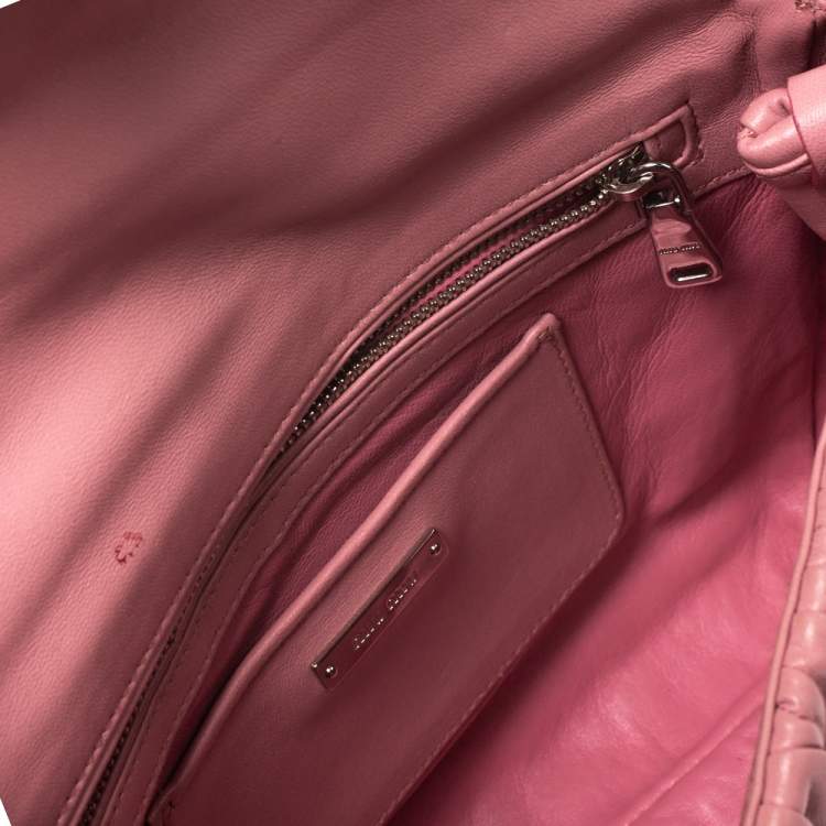 Pre Owned Miu Miu Pink Matelasse Leather Crossbody Bag
