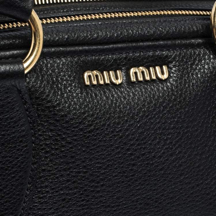 Pre Owned Miu Miu Black Leather Vitello Phenix Satchel
