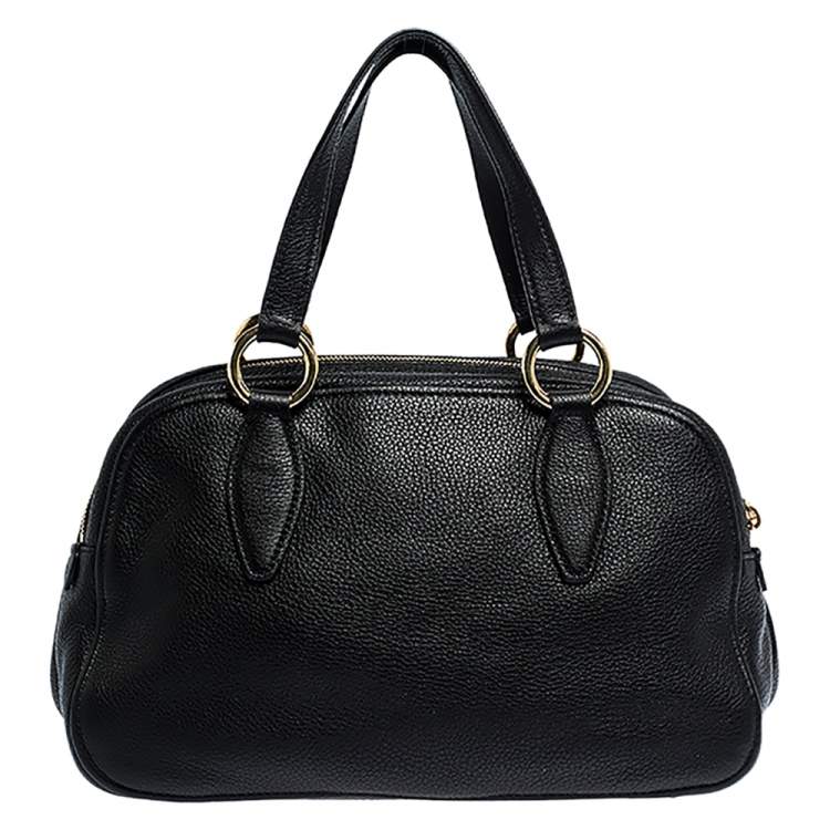 Pre Owned Miu Miu Black Leather Vitello Phenix Satchel