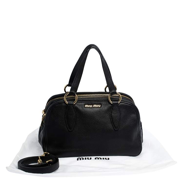 Pre Owned Miu Miu Black Leather Vitello Phenix Satchel