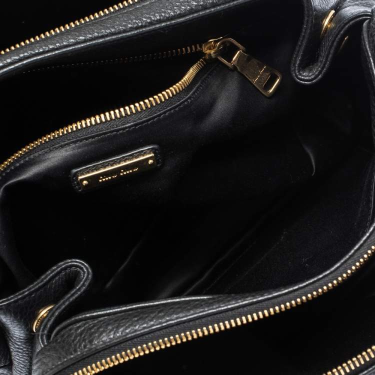 Pre Owned Miu Miu Black Leather Vitello Phenix Satchel