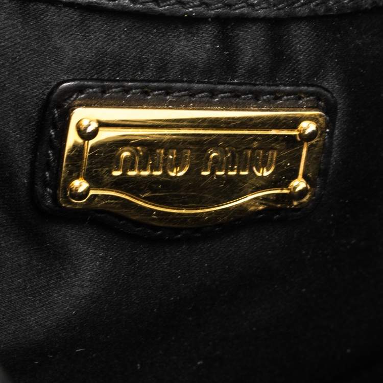 Pre Owned Miu Miu Multicolor Patchwork Leather Harlequin Hobo