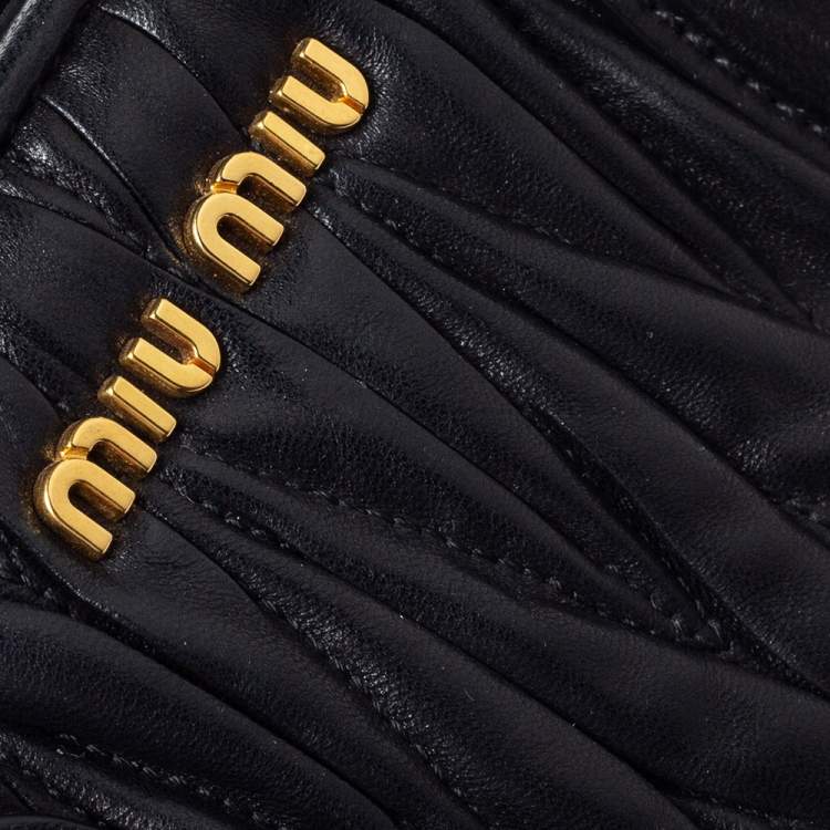 Pre Owned Miu Miu Black Matelasse Leather Satchel