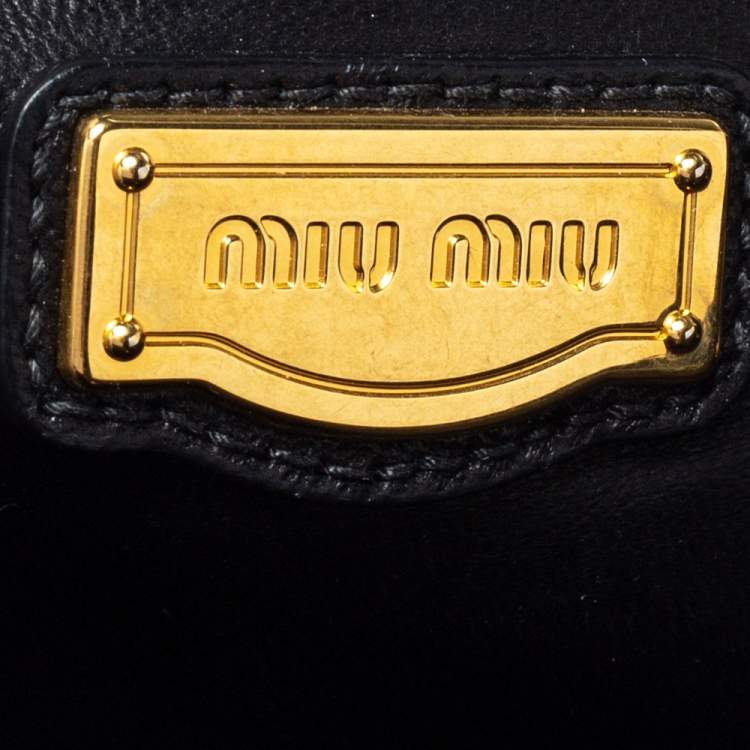 Pre Owned Miu Miu Black Matelasse Leather Satchel