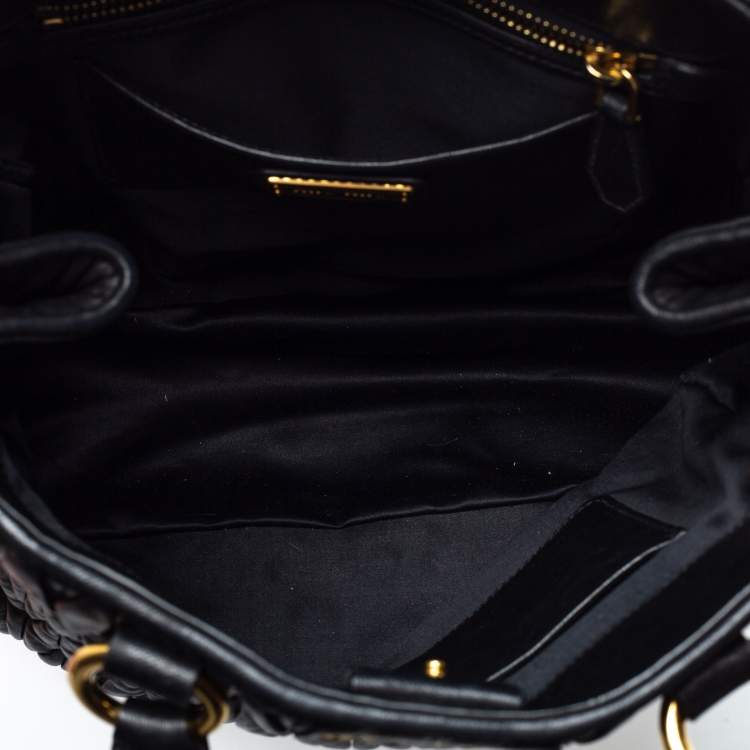 Pre Owned Miu Miu Black Matelasse Leather Satchel