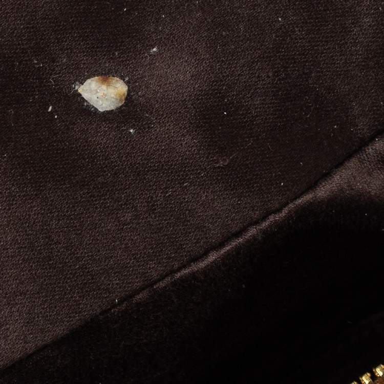 Pre Owned Miu Miu Brown Matelasse Leather Zip Satchel