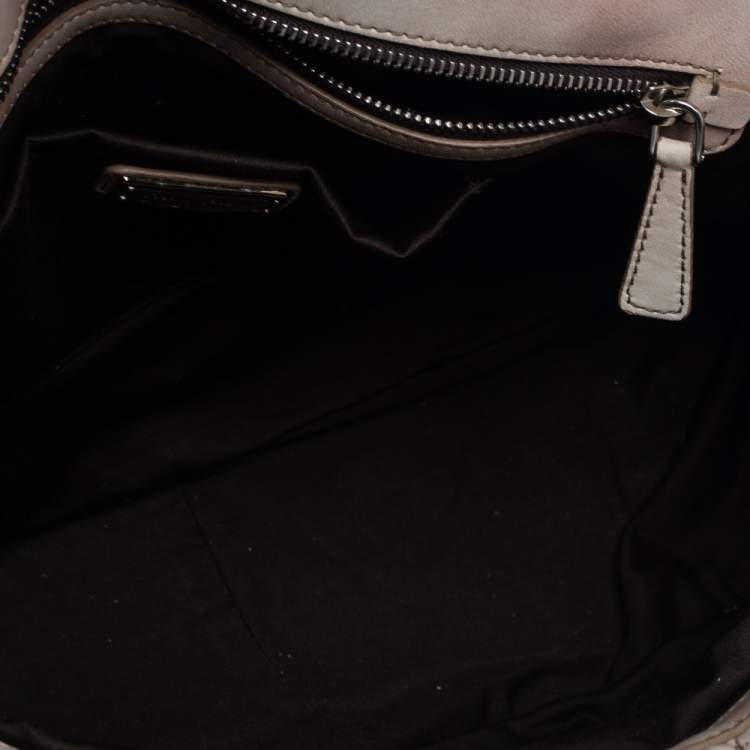 Pre Owned Miu Miu Cream/Old Rose Matelassé Leather Turn Lock Tote