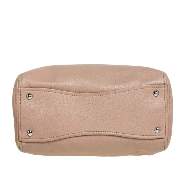 Pre Owned Miu Miu Beige Vitello Phenix Leather Zip Shopper Tote