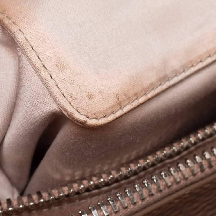 Pre Owned Miu Miu Beige Vitello Phenix Leather Zip Shopper Tote