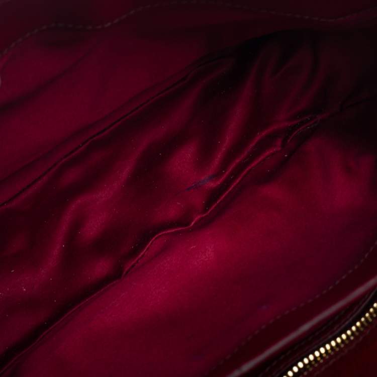 Pre Owned Miu Miu Orange/Red Madras Leather Push Lock Flap Top Handle Bag